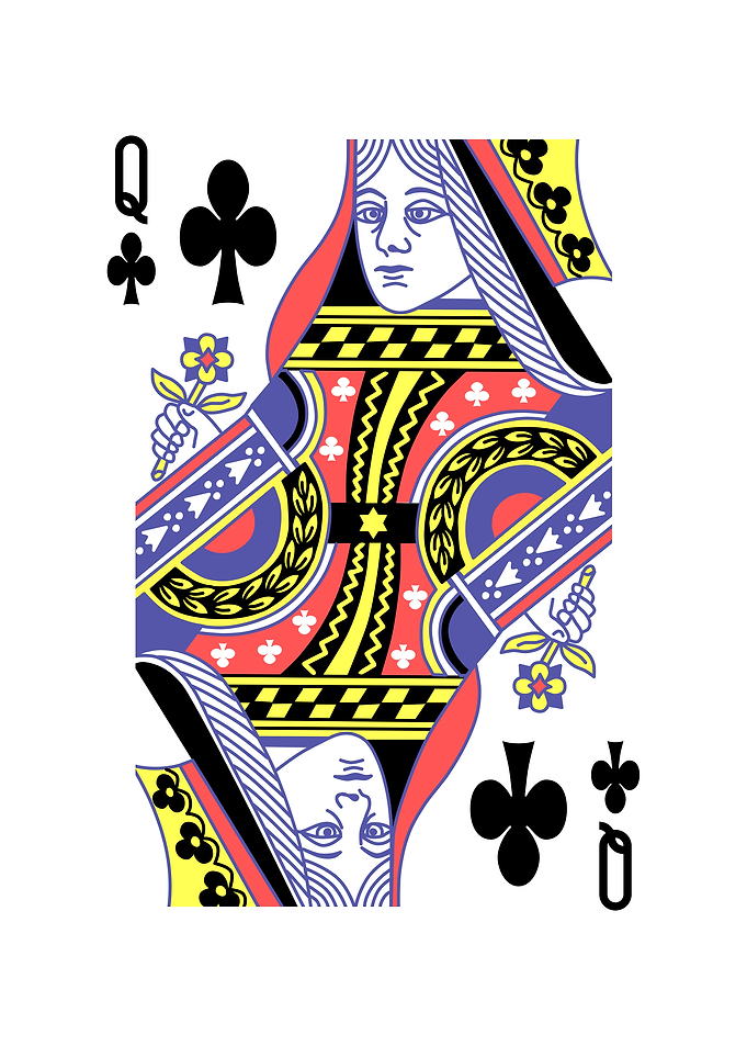 Queen of Clubs Playing Card