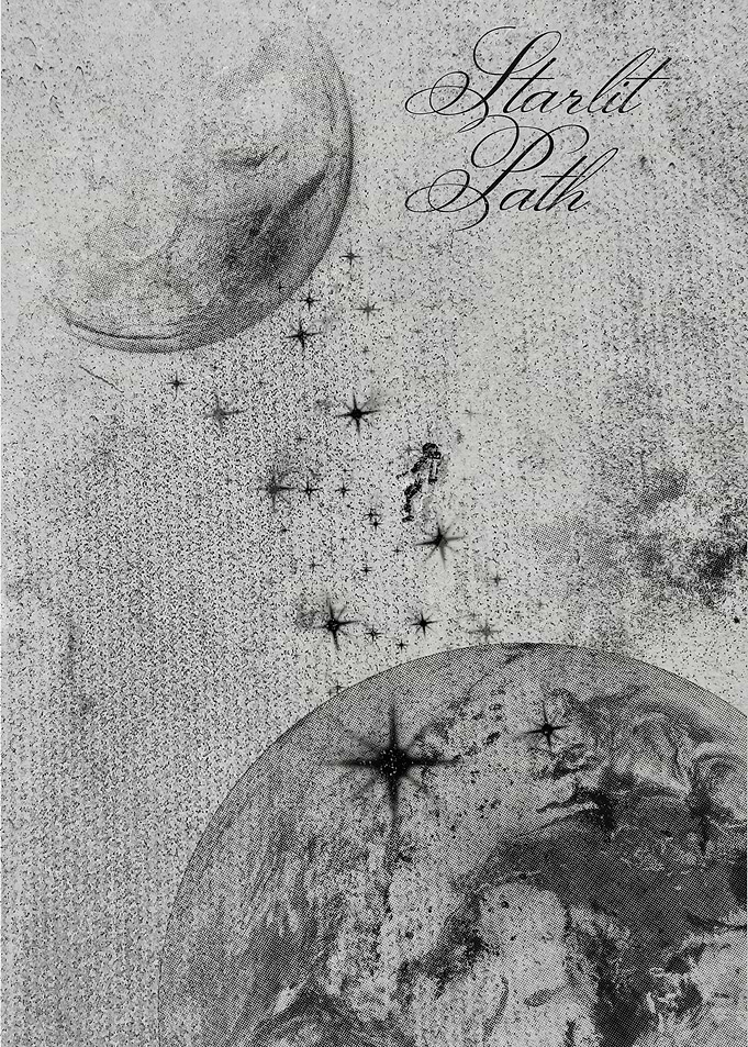 Astronaut floating among stars and planets