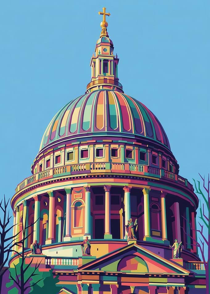 Colorful St. Paul's Cathedral Dome