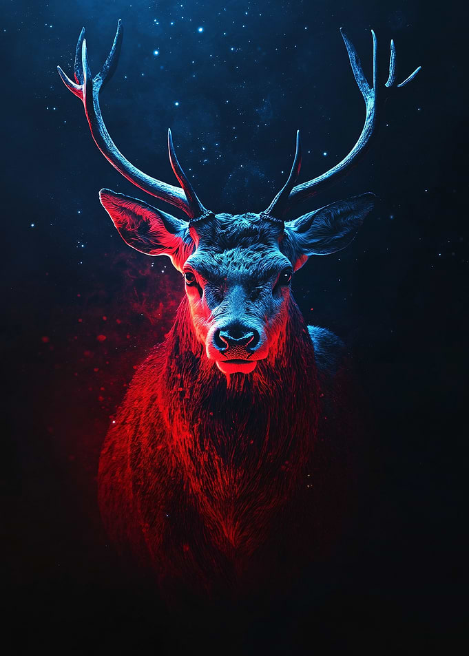 Majestic Stag Under Starlight