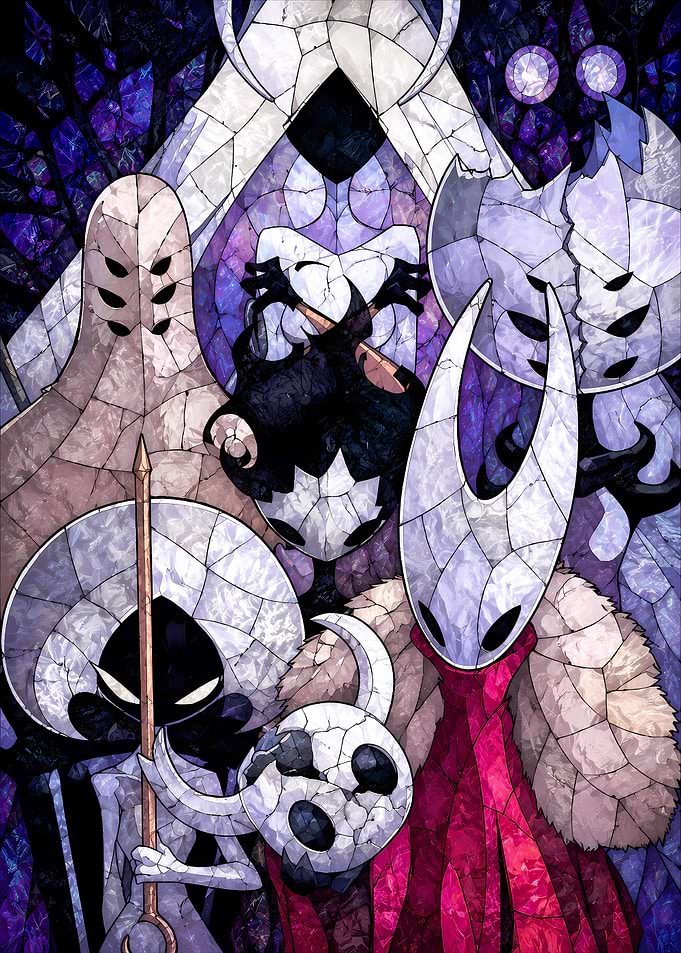 Hollow Knight Characters Stained Glass Art