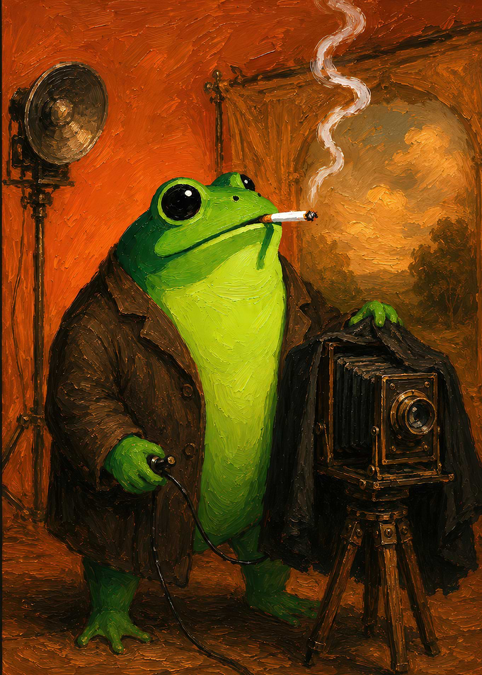 Frog Photographer Smoking