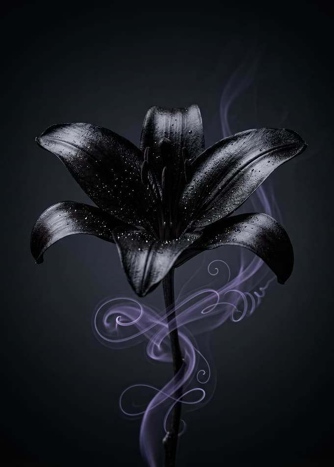 Black Lily with Purple Smoke