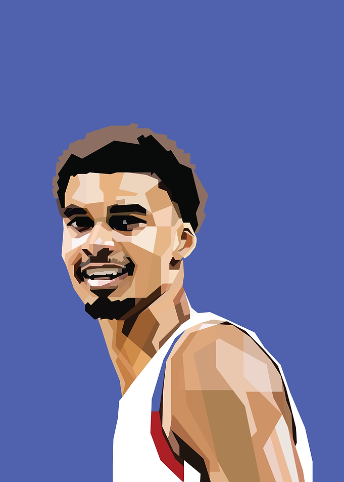 Victor Wembanyama Minimalist Basketball Portrait