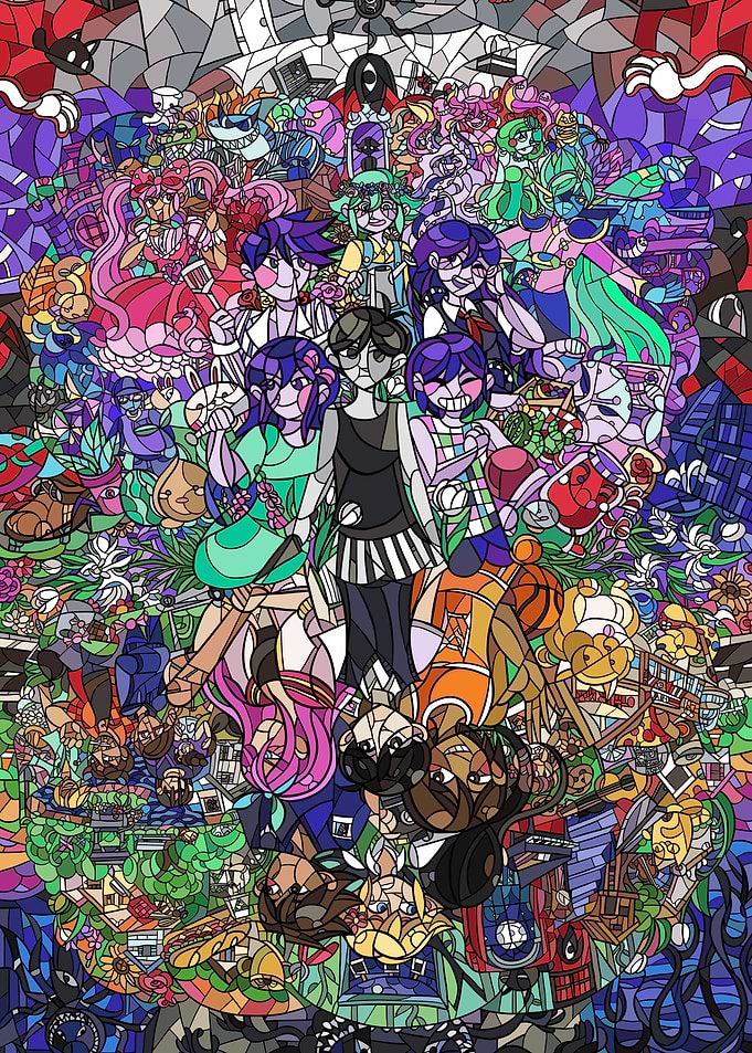 Omori Characters Stained Glass Mosaic