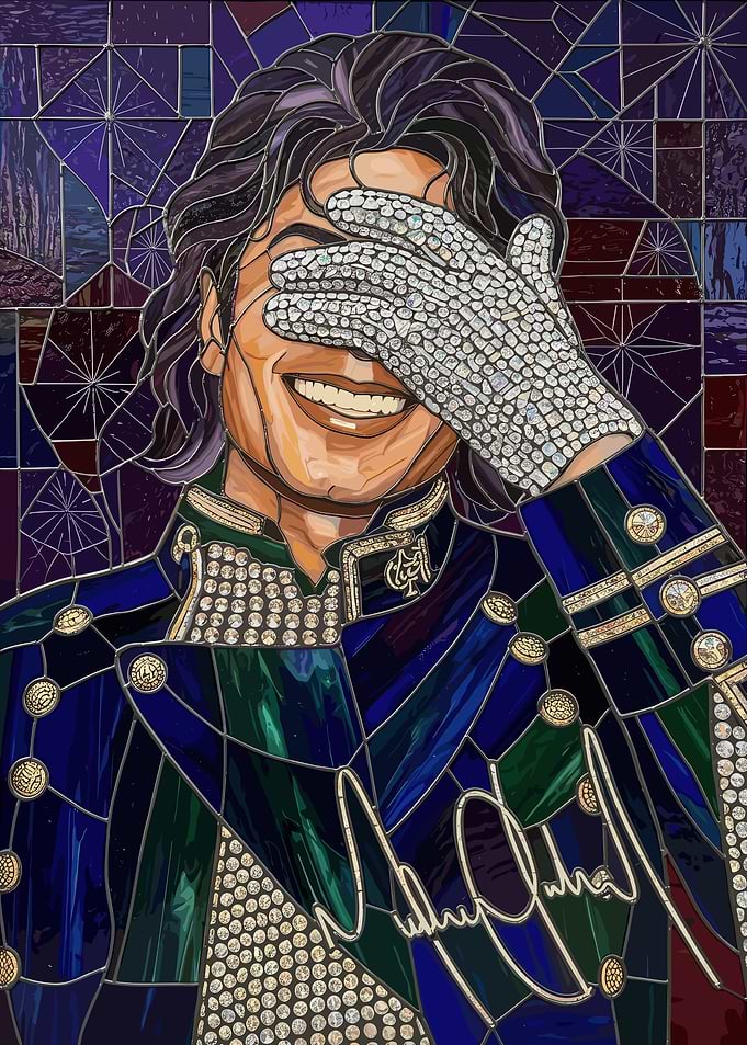 Michael Jackson Stained Glass Portrait