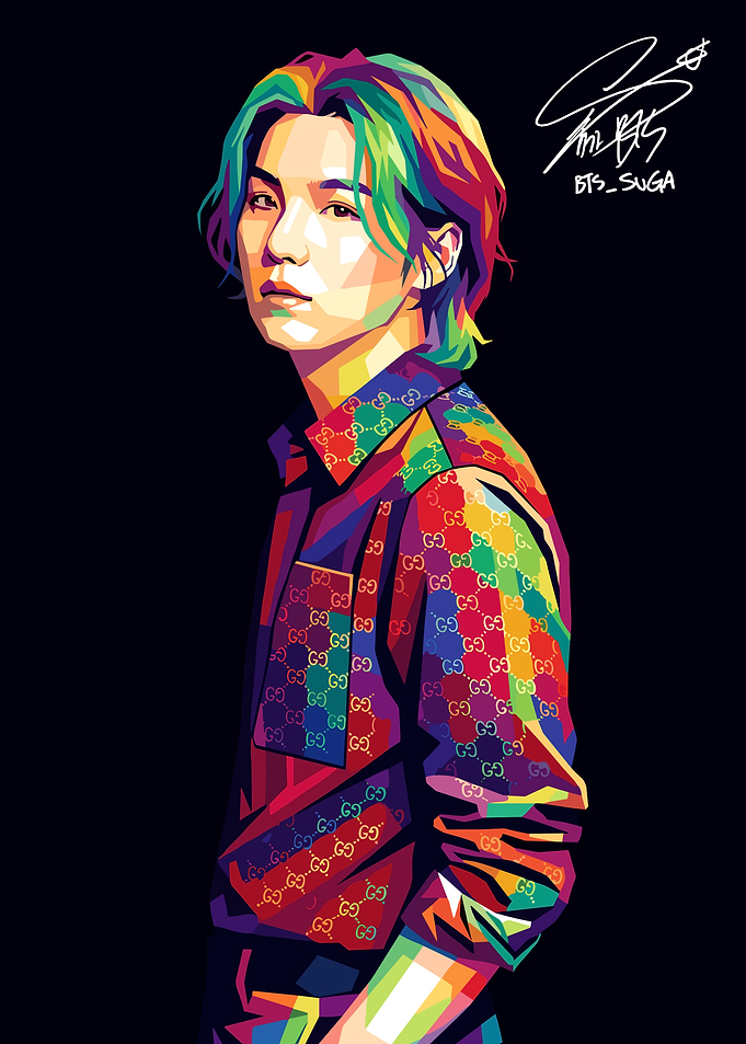 Pop Art Portrait of BTS Suga
