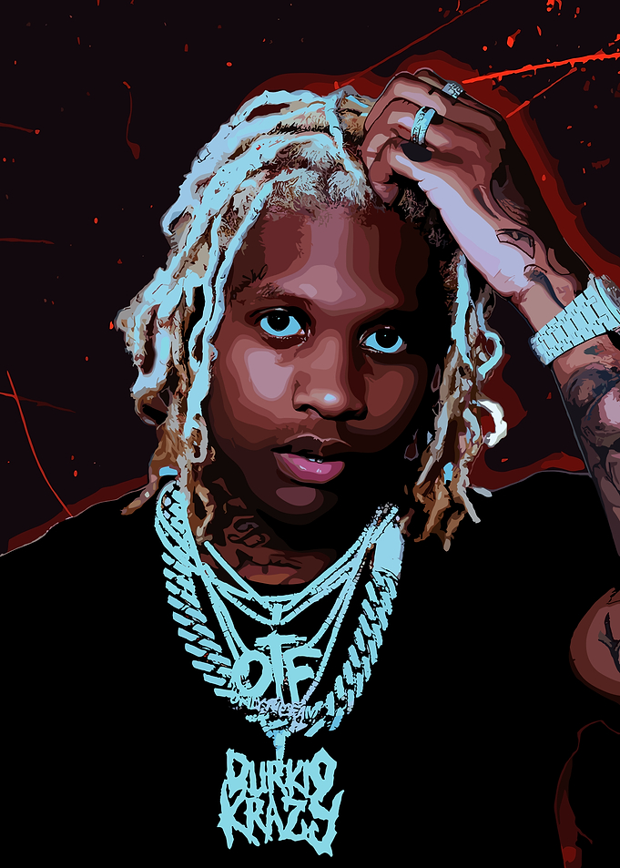Lil Durk Portrait with Chains