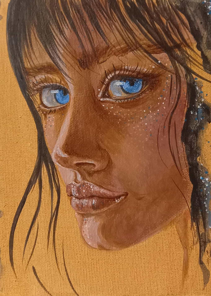 Close-up Painting of a Woman's Face