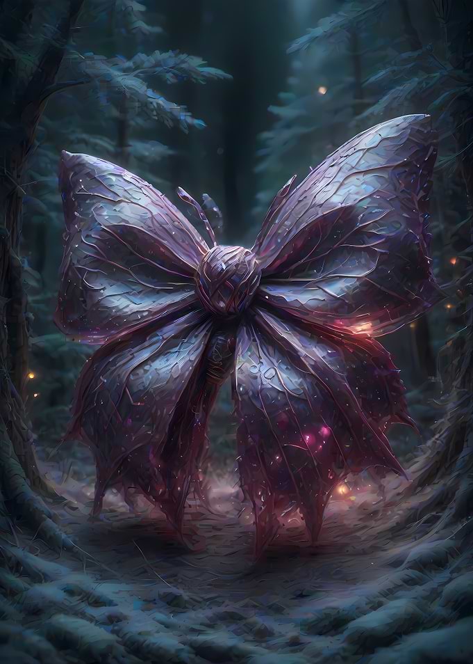 Enchanted Butterfly in a Dark Forest