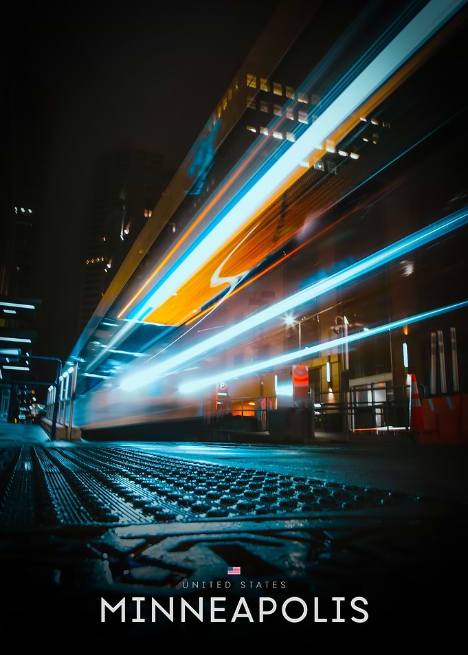 Minneapolis Light Trails at Night