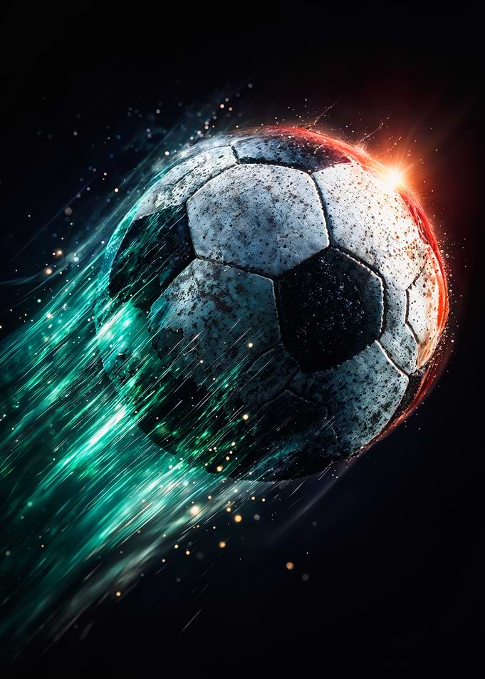 Italy Flag Fiery Football Poster