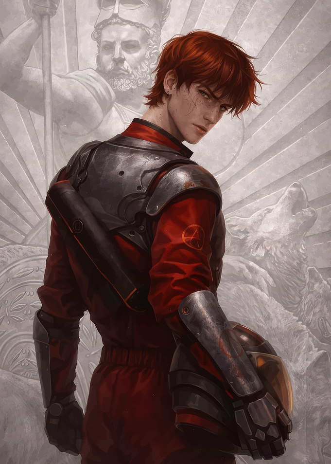 Red-haired warrior with armor