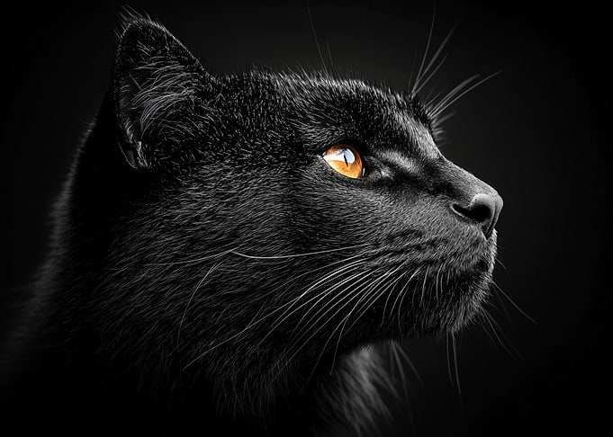 Black Cat with Golden Eyes