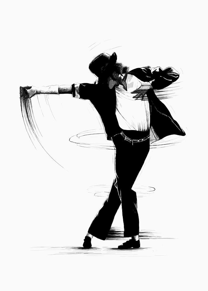 Michael Jackson Moonwalk Silhouette