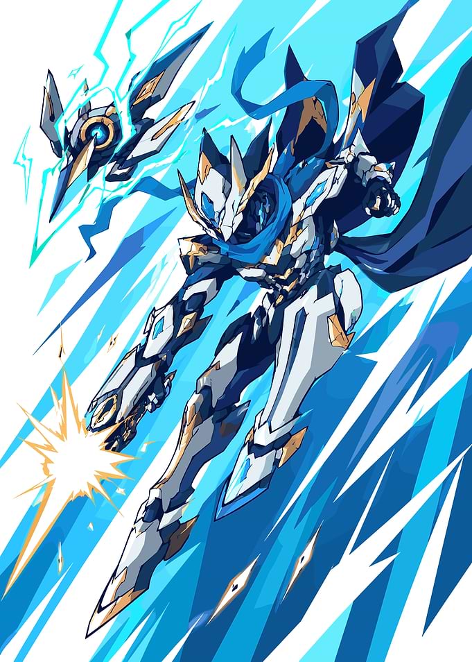 Warframe Futuristic Warrior with Drone
