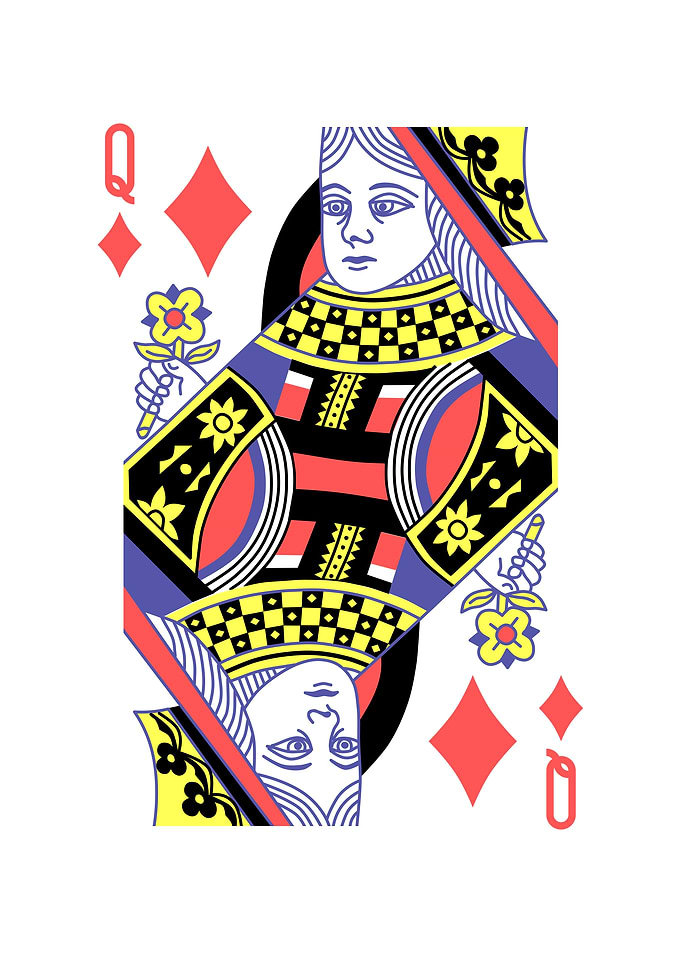 Queen of Diamonds Playing Card