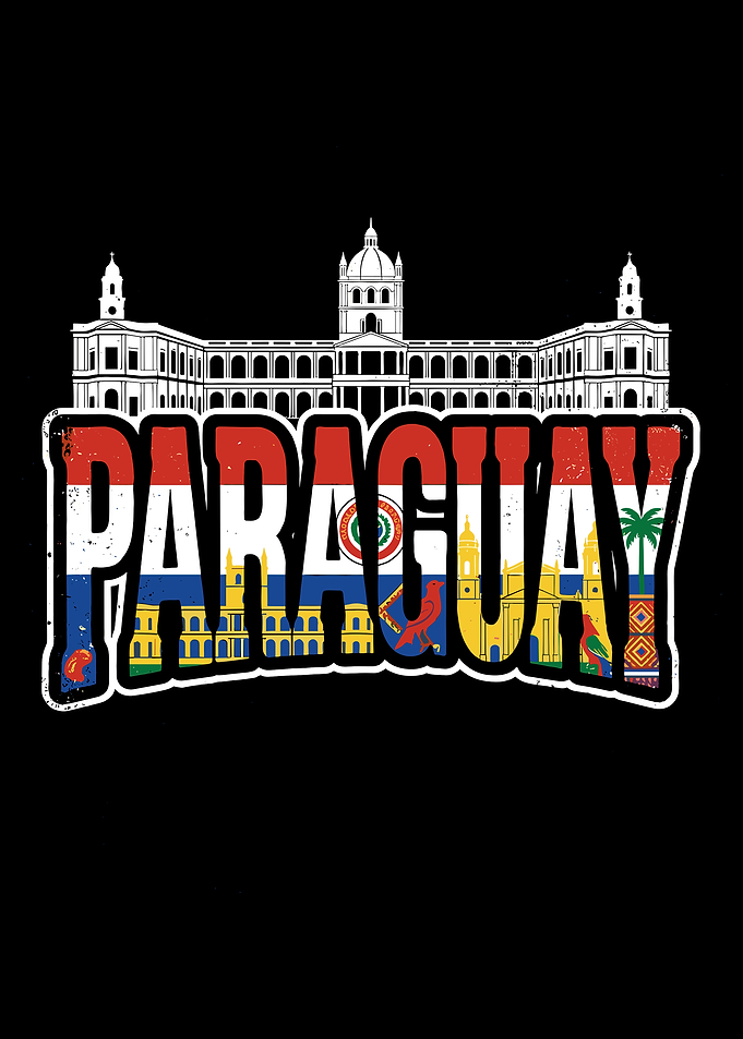 Paraguay Text Art with Landmark