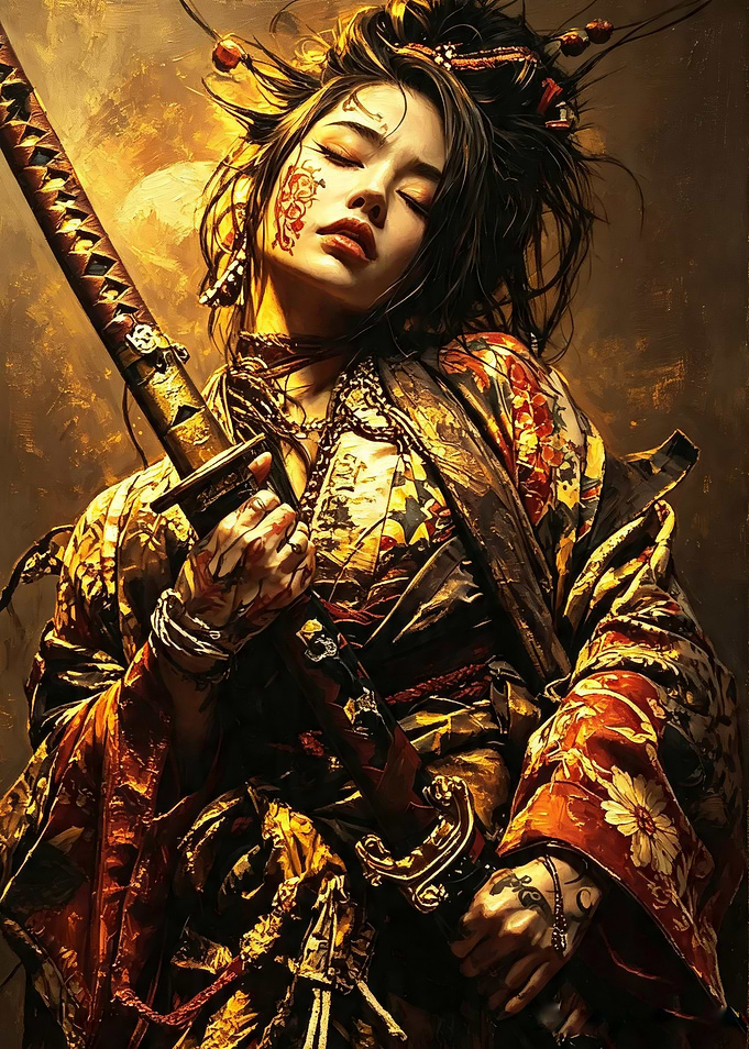 Samurai Woman with Katana
