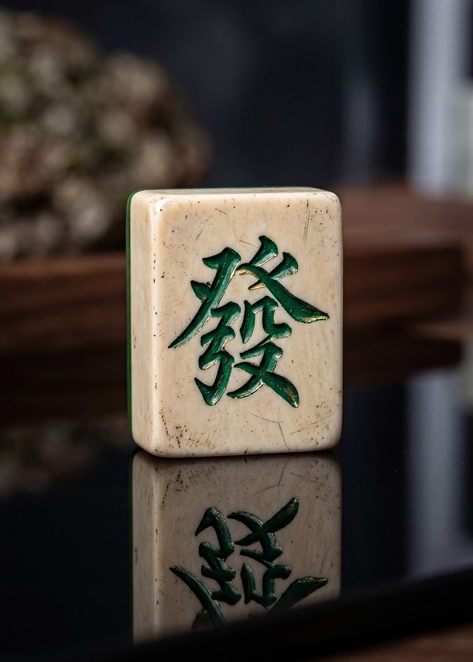 Green Dragon Mahjong Fine Art Print