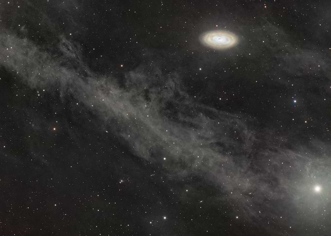 Nebula and Galaxy in Deep Space