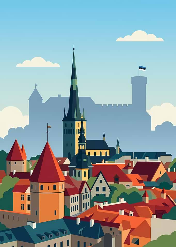 Tallinn Old Town Skyline
