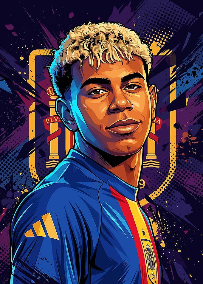 Portrait of Football Player Lamine Yamal