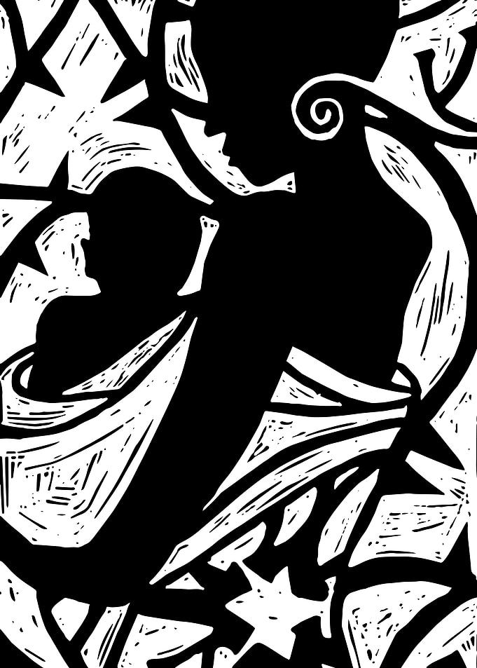 Mother and Child Silhouette