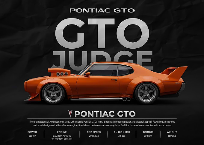 sleek Pontiac GTO Judge Muscle Car poster
