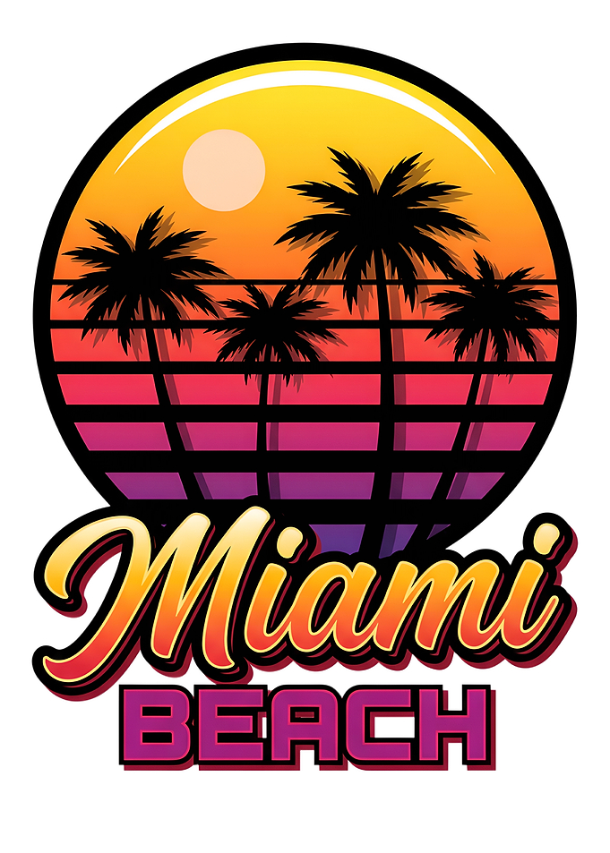 Miami Beach Retro Sunset