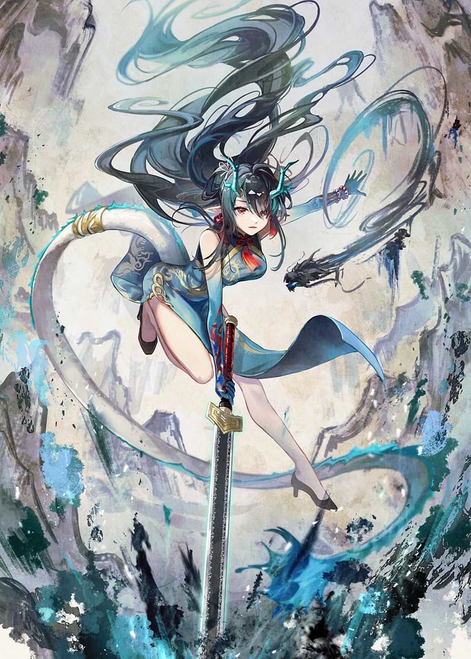 Dragon Girl with Sword