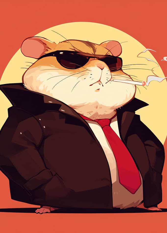 Cool Hamster in Suit Smoking