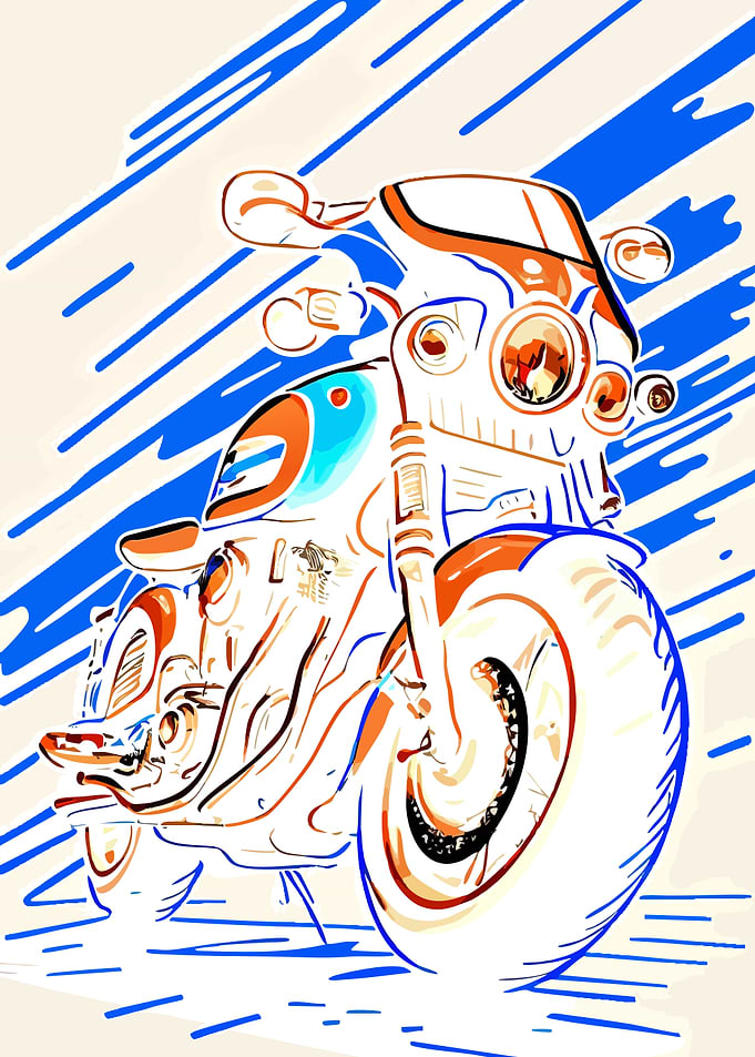 Stylized Motorcycle Illustration