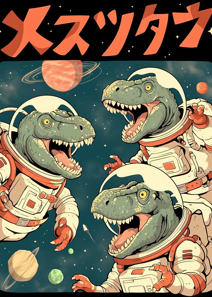 Astronaut Dinosaurs in Space