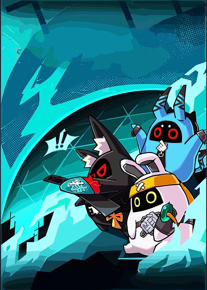 Cute Anime Characters in Futuristic Setting