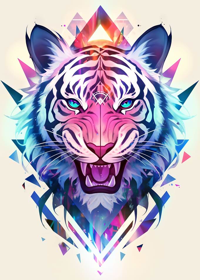 Geometric Tiger Portrait
