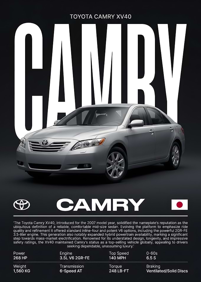 Toyota Camry XV40 Poster