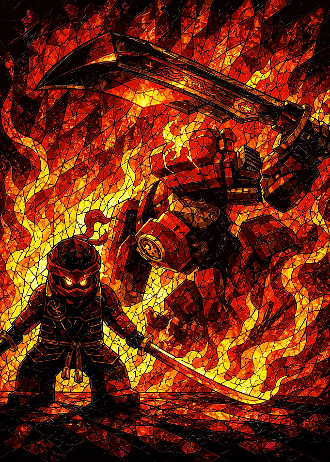 Ninjago Kai in Fiery Stained Glass