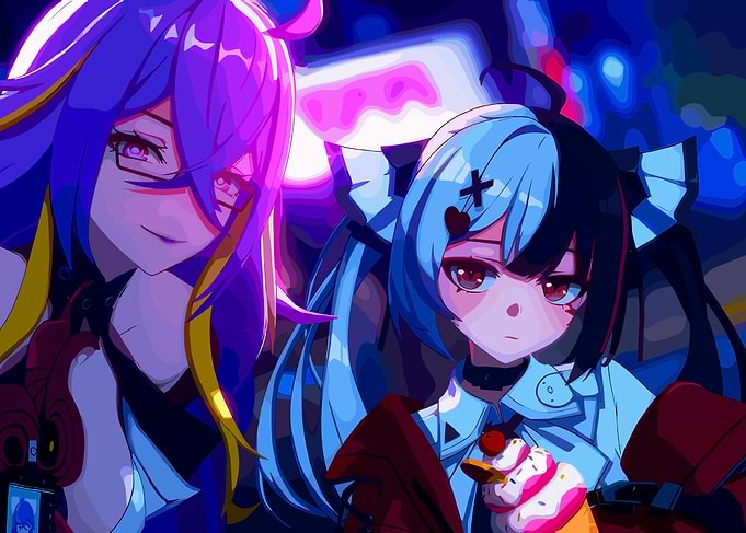 Anime Girls with Ice Cream