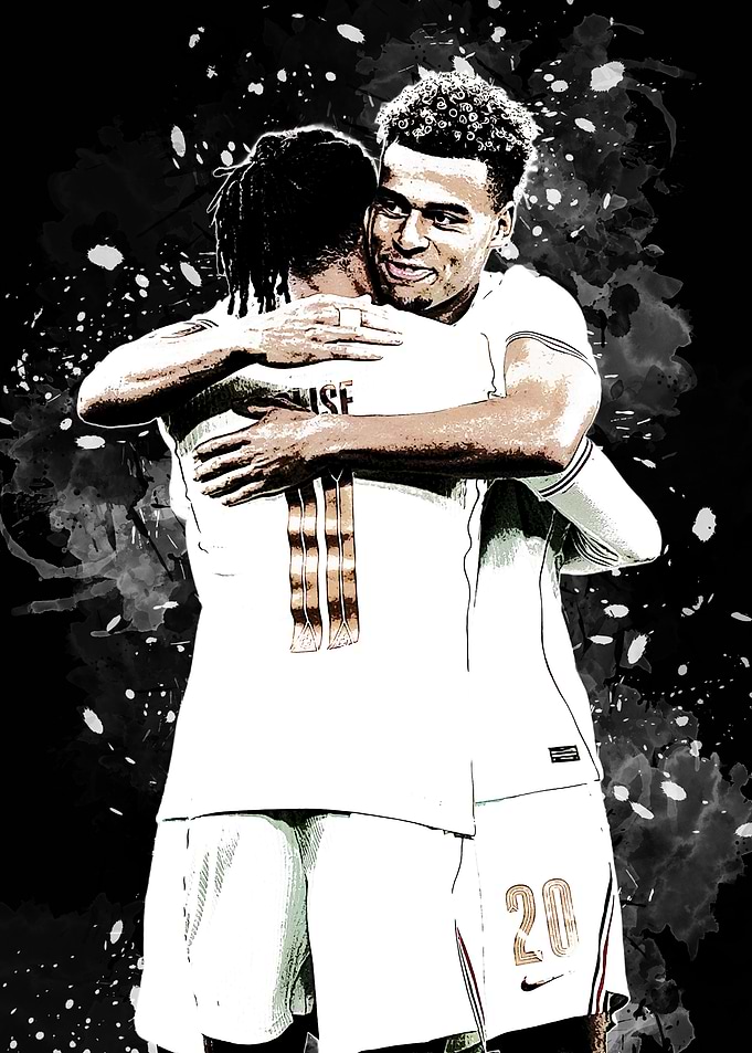Football players hugging
