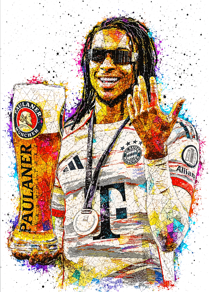 Footballer with Paulaner Beer