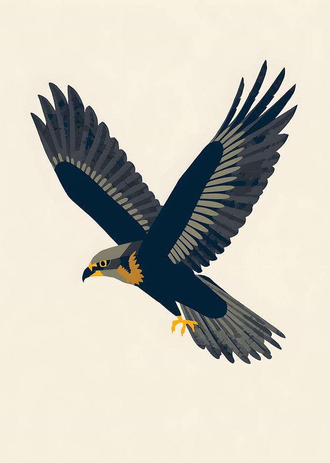 Stylized Falcon in Flight