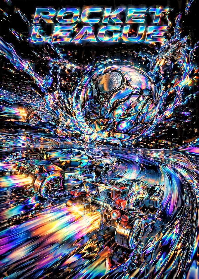 Rocket League Abstract Cars and Ball