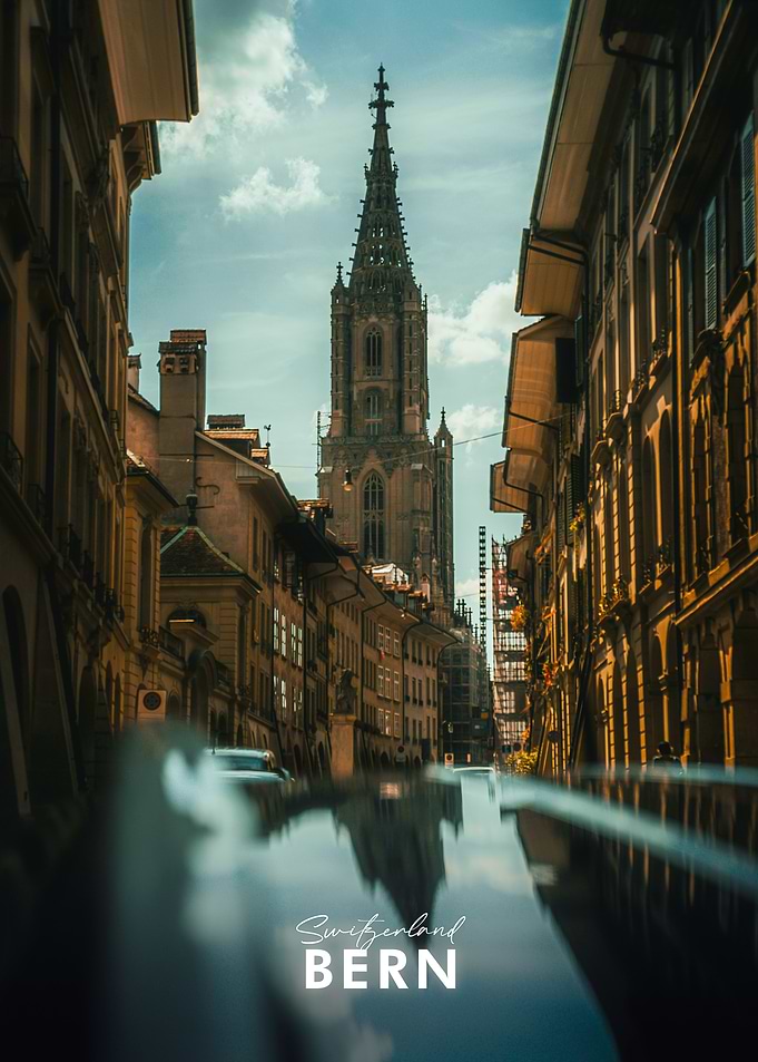 Bern Cathedral reflection in Switzerland