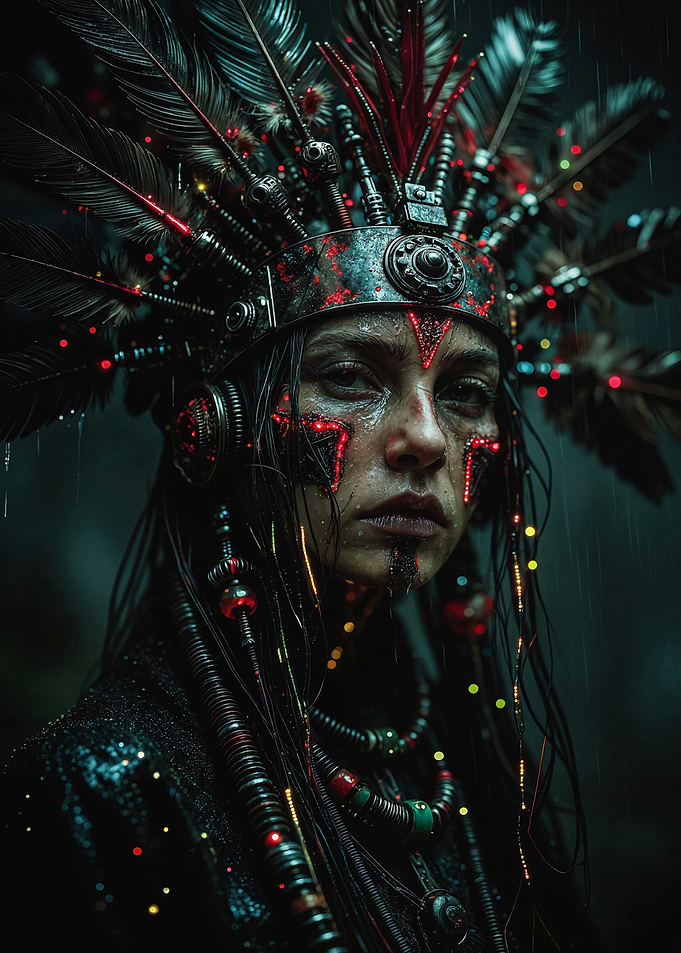 Cyberpunk Warrior Headdress