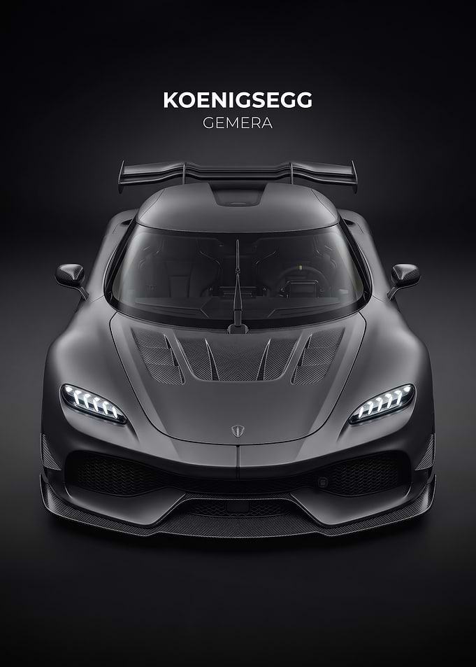 sleek Koenigsegg Gemera Front View car poster