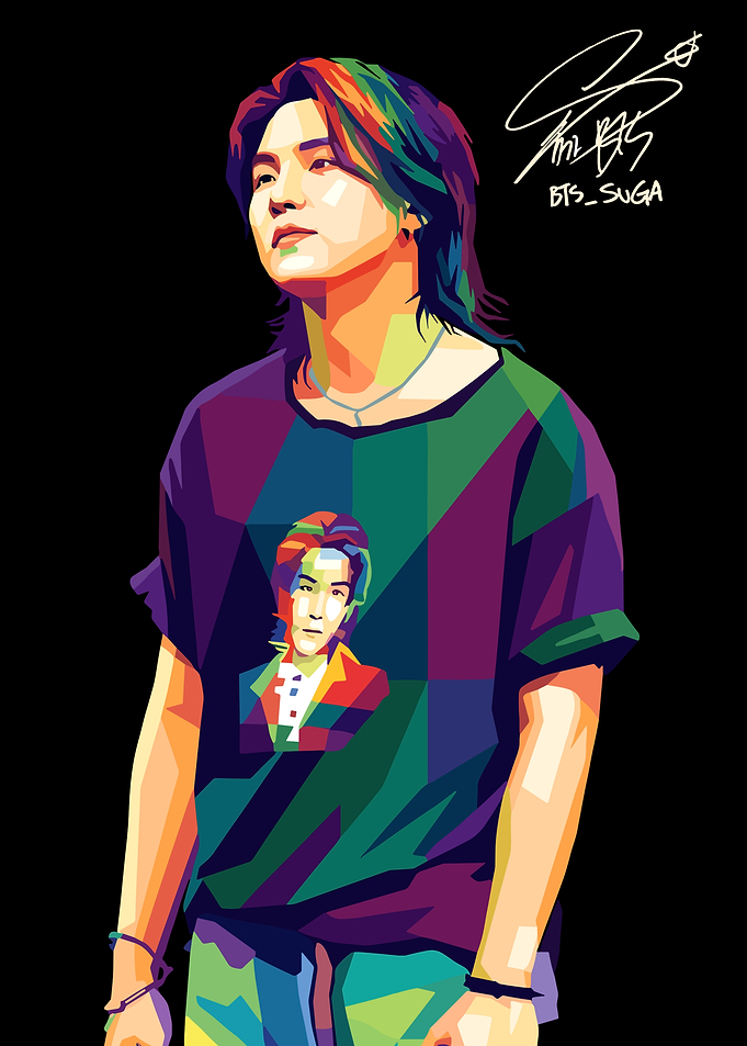 BTS Suga Pop Art Portrait