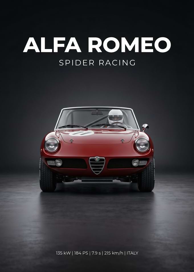 Alfa Romeo Spider Racing Poster