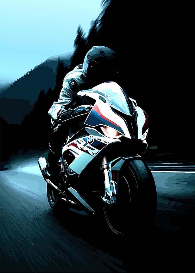 Motorcyclist on a Road