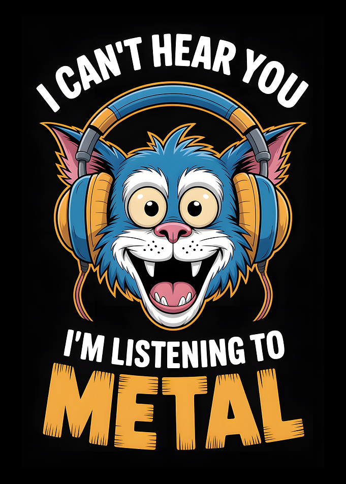 Funny Cat Listening to Metal Music